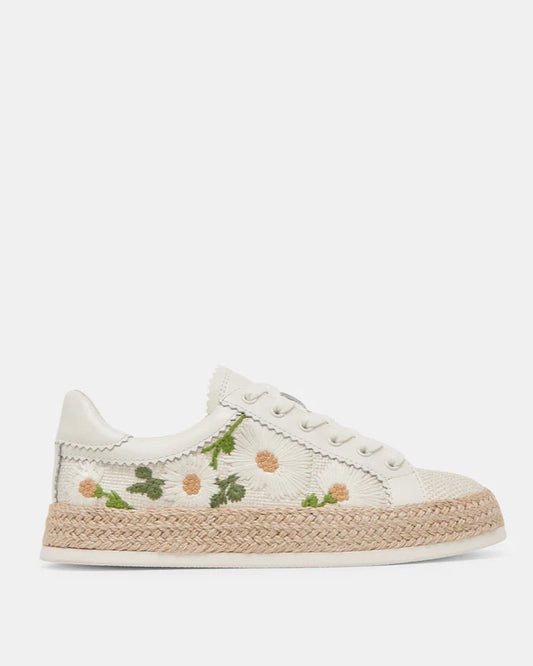 Dolce Vita Azalia Sneaker | White Floral Raffia