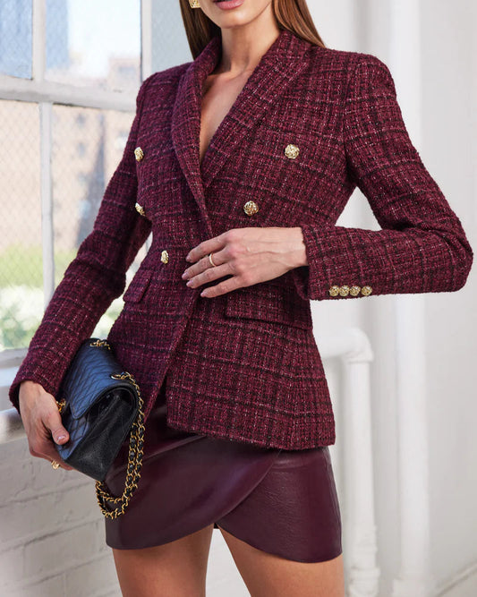 Generation Love Emilio Tweed Blazer | Malbec Multi