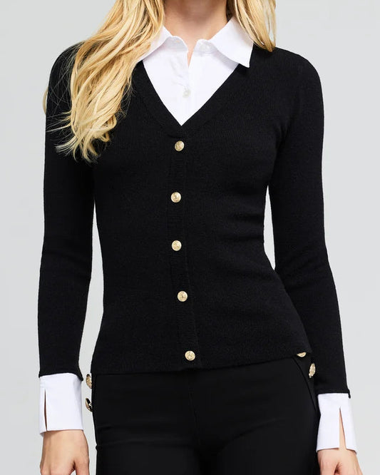 Generation Love Nixie Poplin Shirt Combo Sweater