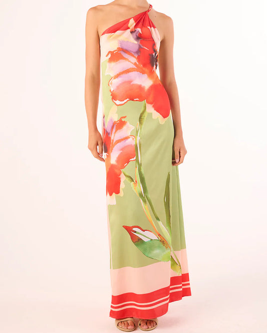 Misa Dounia Dress | Scarf Flora Satin