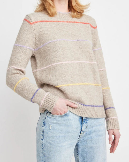 Self Contrast June Crew Neck Sweater | Oatmeal