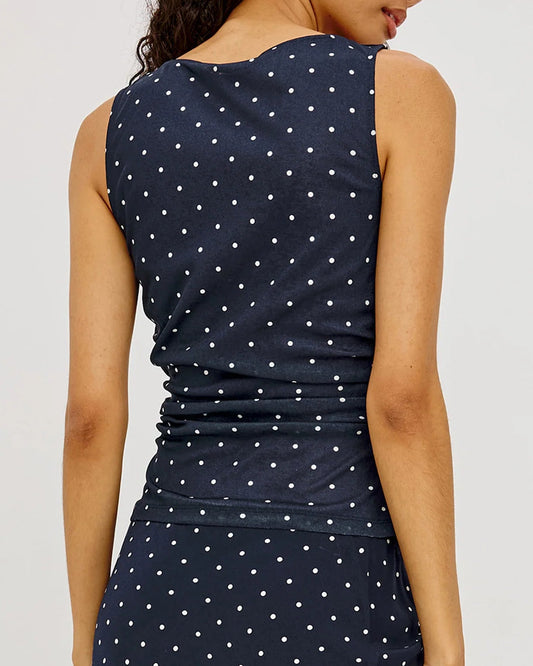 Rails Fete Dot Top | Navy Polka Dots