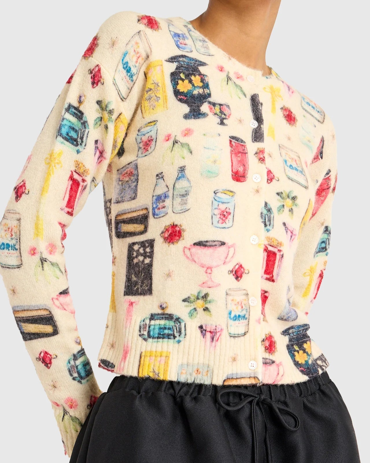 Amanda Uprichard Nancy Cardigan | Antique White Treasure Print