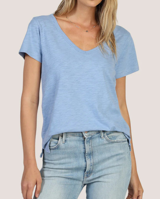 Dylan Short Sleeve Deep V-Tee | Riviera