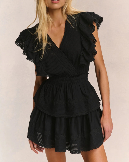 Love Shack Fancy Gwen Heritage Mini Dress | Black