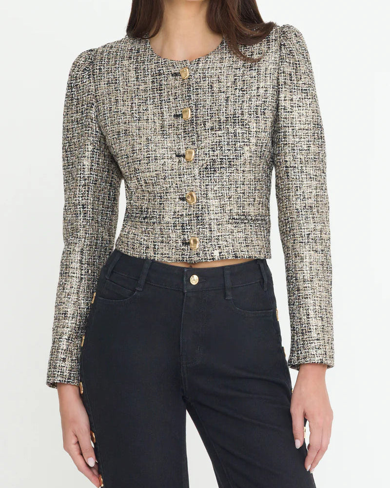 Generation Love Charlotte Tweed Jacket | Gold Multi