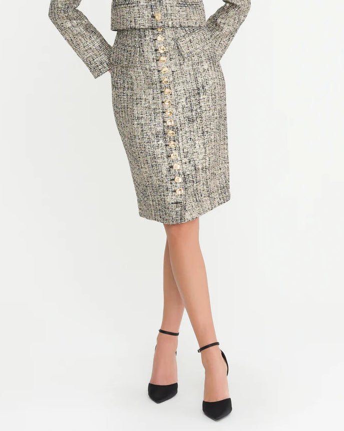 Generation Love Riley Tweed Skirt | Gold Multi