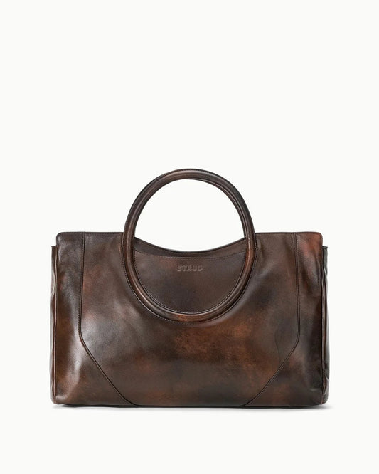 Staud Maude Satchel | Espresso Distressed