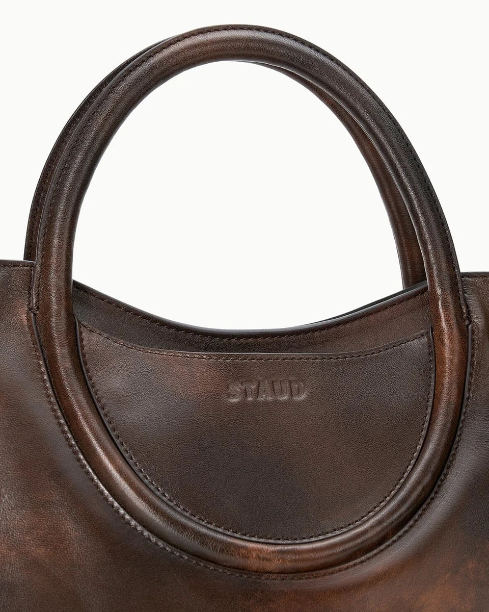 Staud Maude Satchel | Espresso Distressed