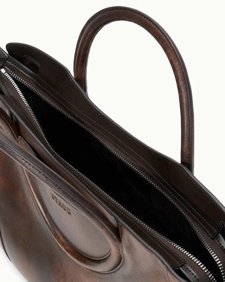 Staud Maude Satchel | Espresso Distressed