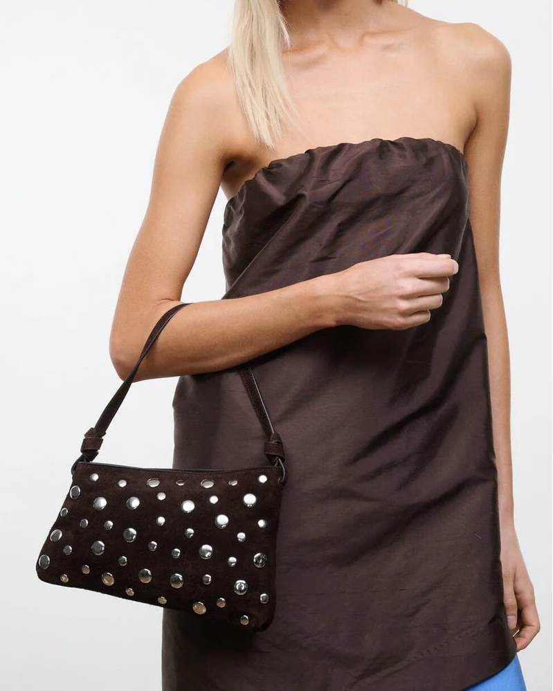 Staud Dani Mini Shoulder Bag | Espresso Studs