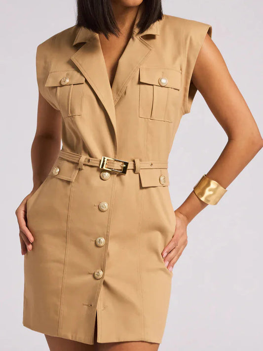 Generation Love Biel Gabardine Dress | Taupe