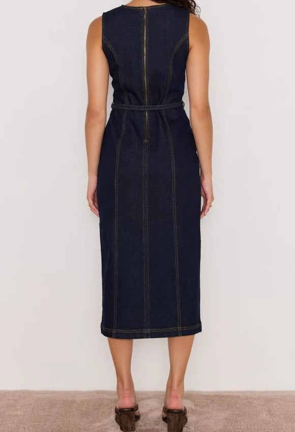 Mink Pink Raya Demin Midi Dress | Indigo