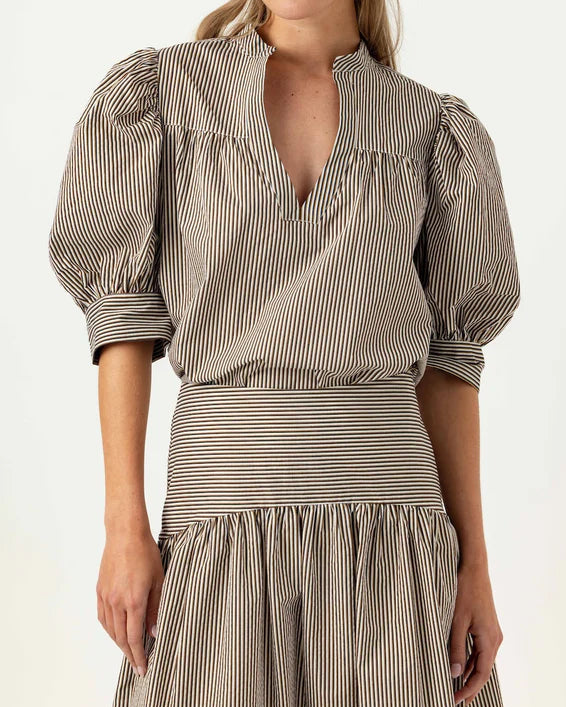 Sundays Ingrid Top | Umber Stripe