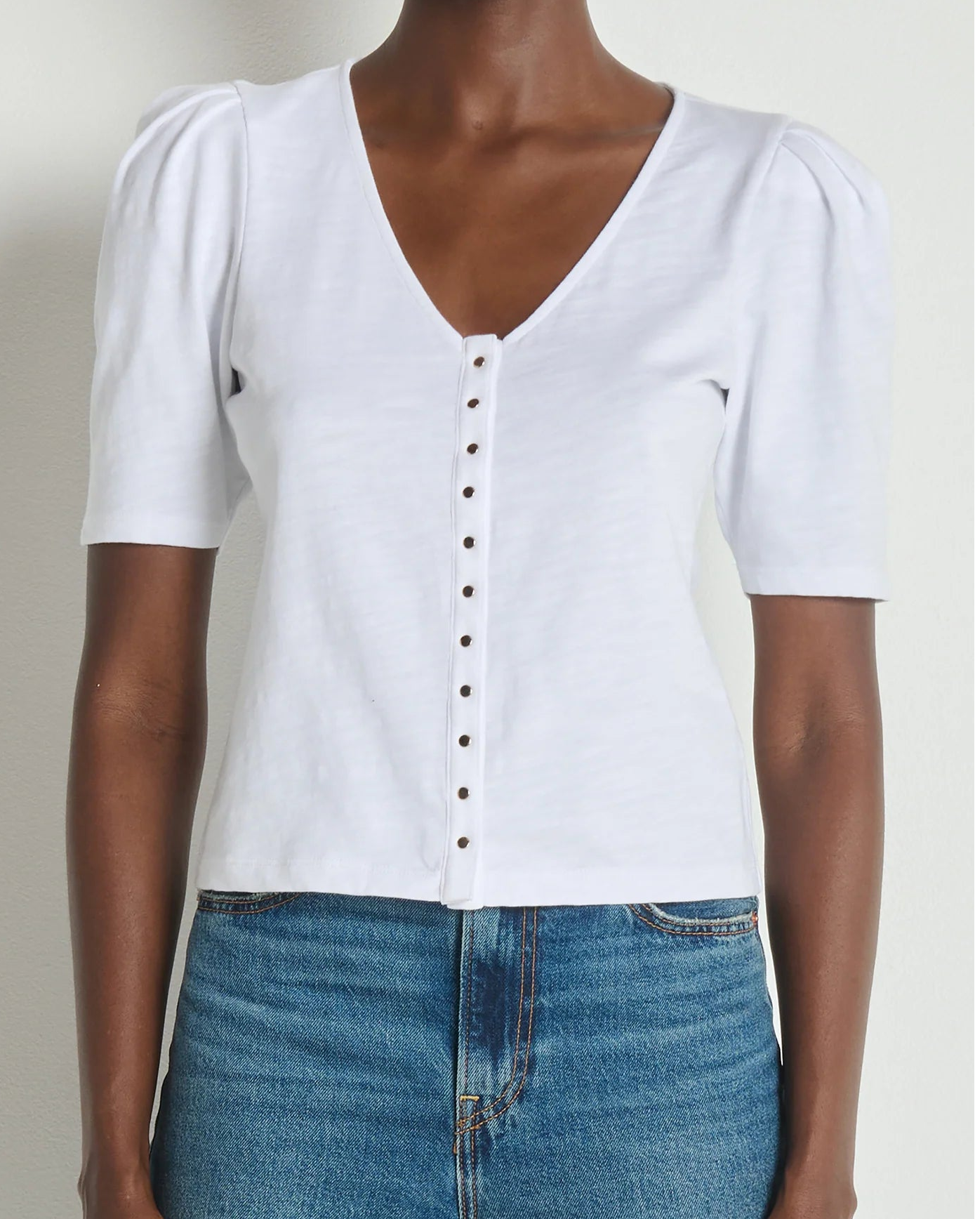 Nation Jen Button Up Blouse | Optic White