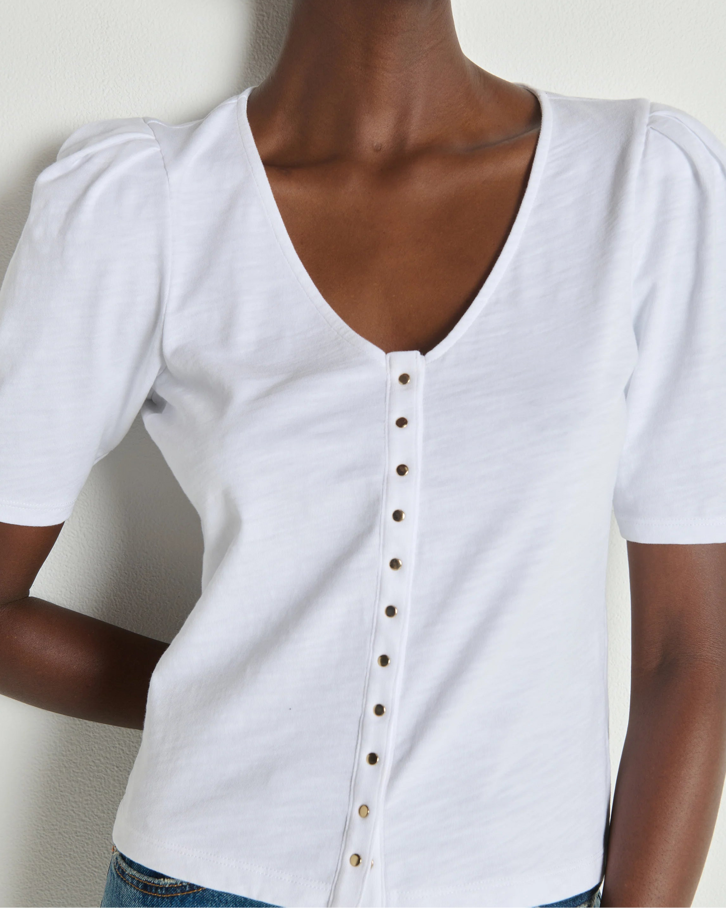 Nation Jen Button Up Blouse | Optic White