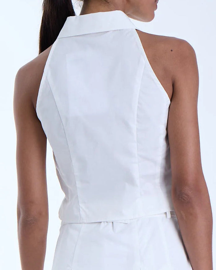 Karina Grimaldi Poppy Sleeveless Top | White