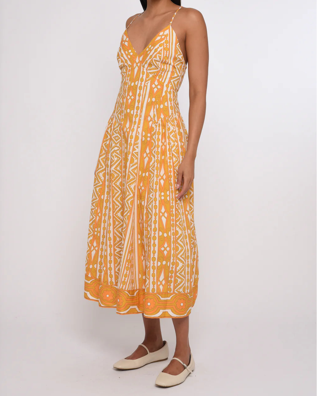 Love the Label Fiorella Maxi Dress | Brown Deco Print