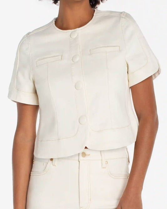Liverpool Short Sleeve Cropped Jacket | Desert Dunes
