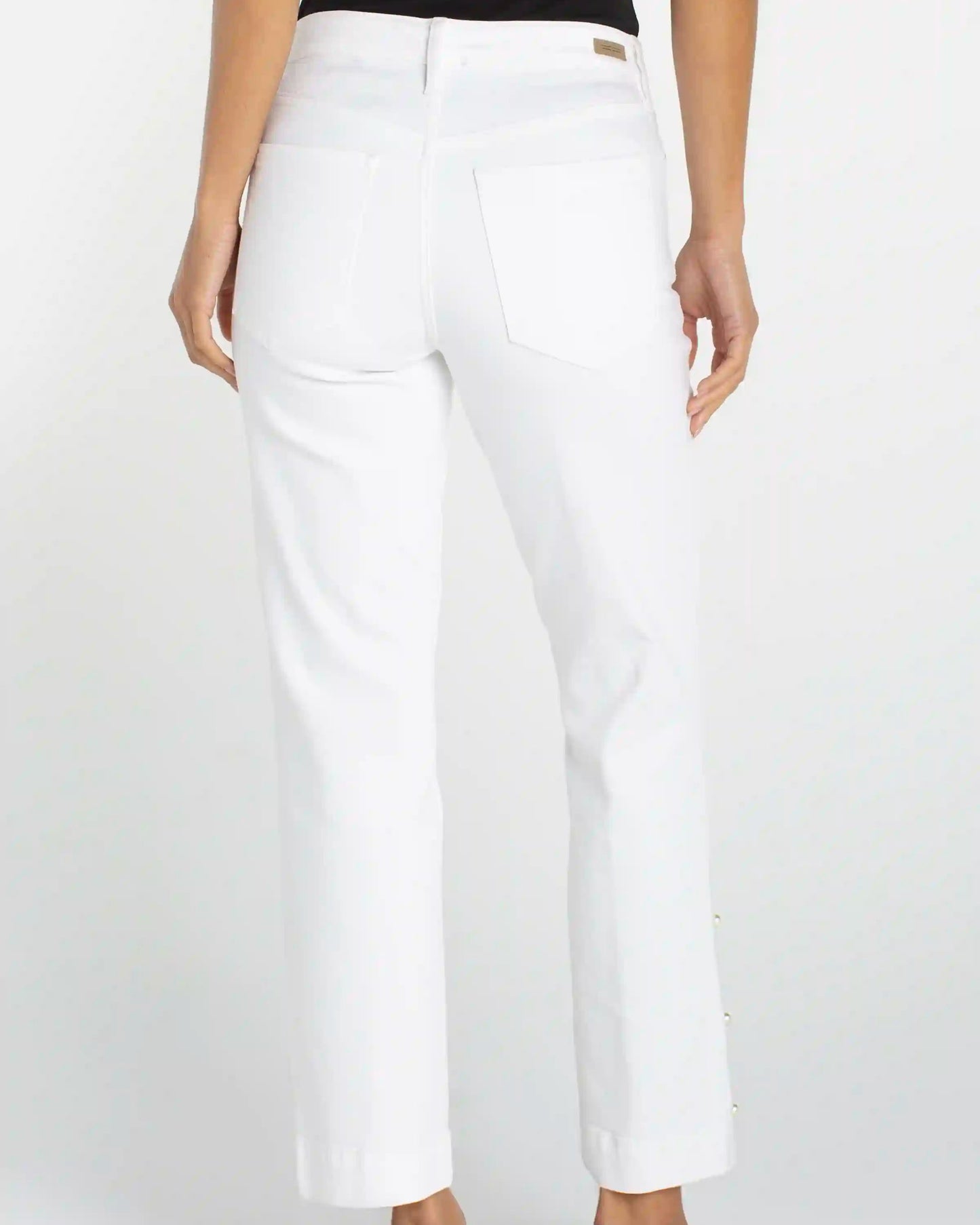 Liverpool Kennedy Crop Straight Pearl Trim | Bright White
