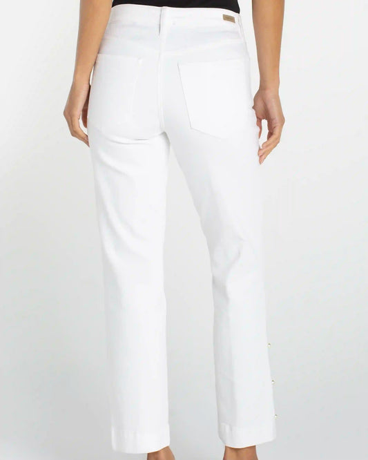Liverpool Kennedy Crop Straight Pearl Trim | Bright White