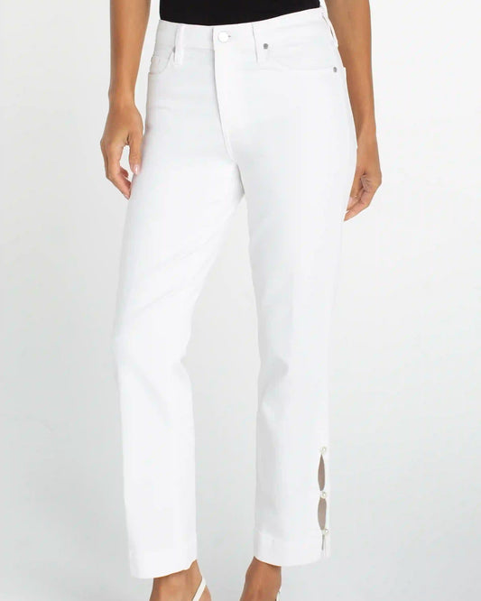 Liverpool Kennedy Crop Straight Pearl Trim | Bright White
