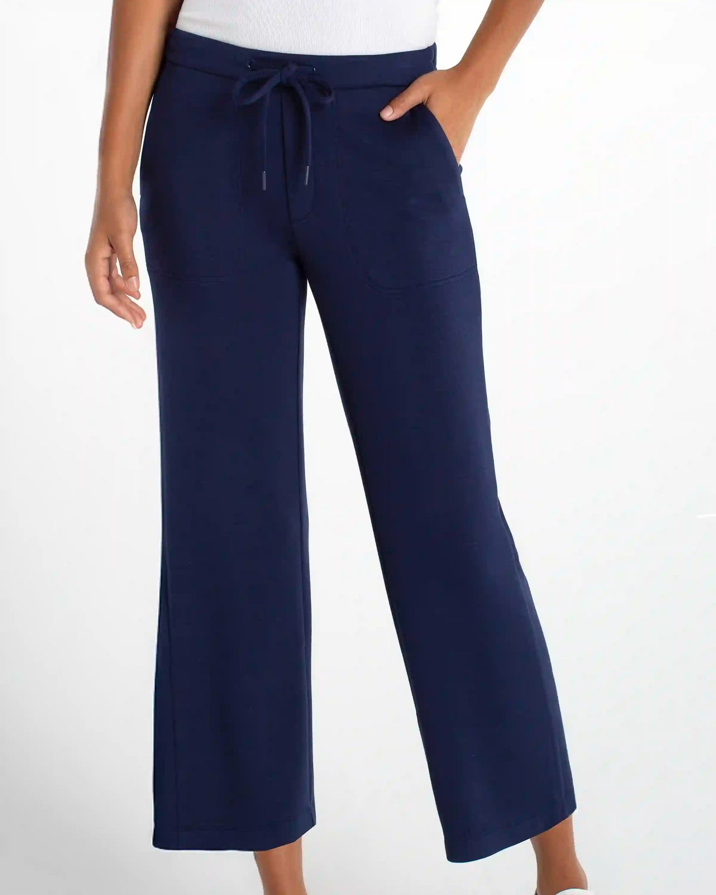 Liverpool Pull-on Wide Leg Crop | Deep Midnight