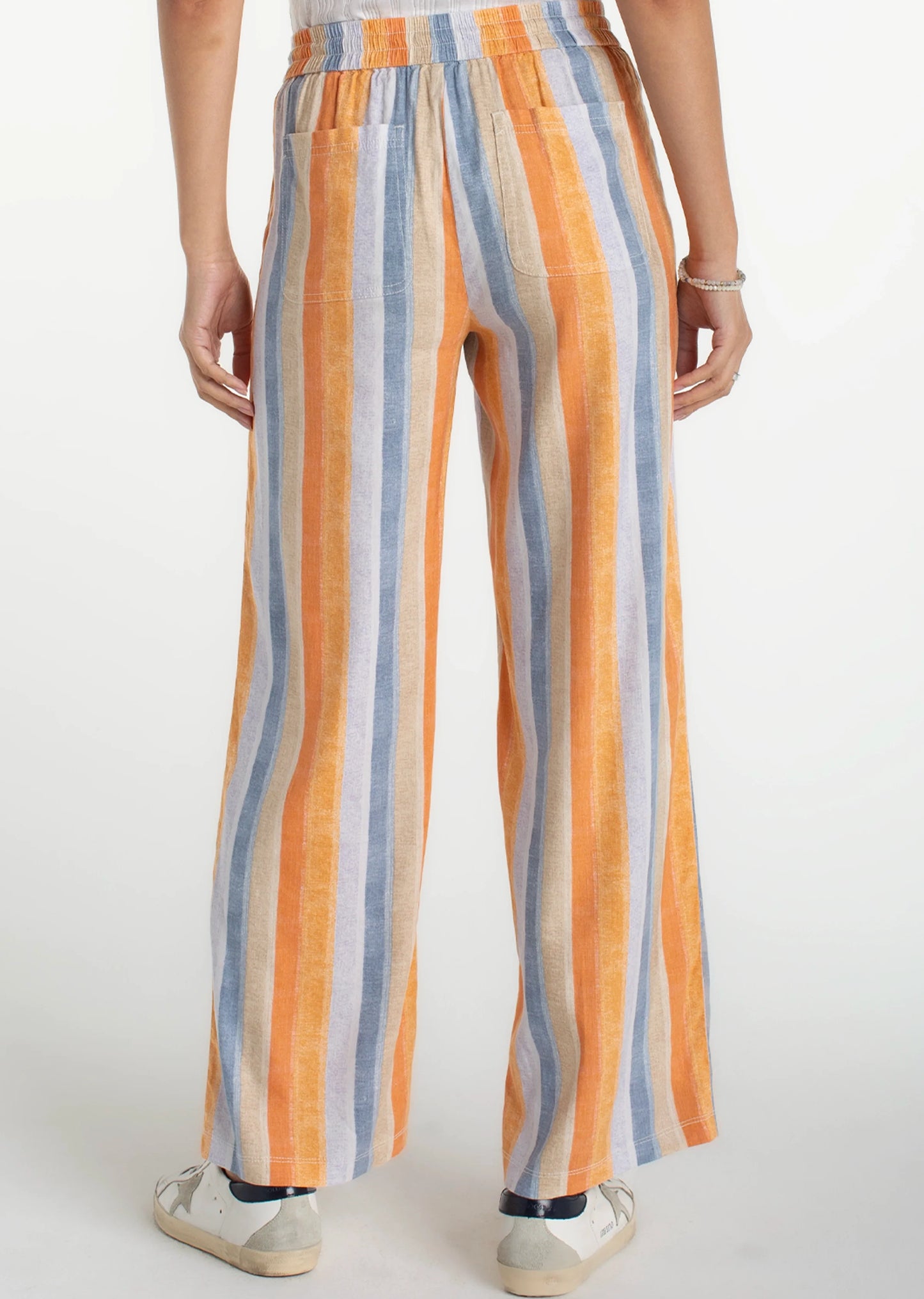 Liverpool Pull On Wide Leg | Multi Stripe Pant