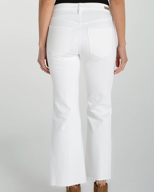 Liverpool Hannah Crop Flare Twisted Slit | Bright White