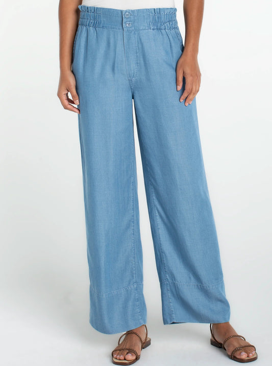 Liverpool Cinch Waist Pants | Sunlit Blue