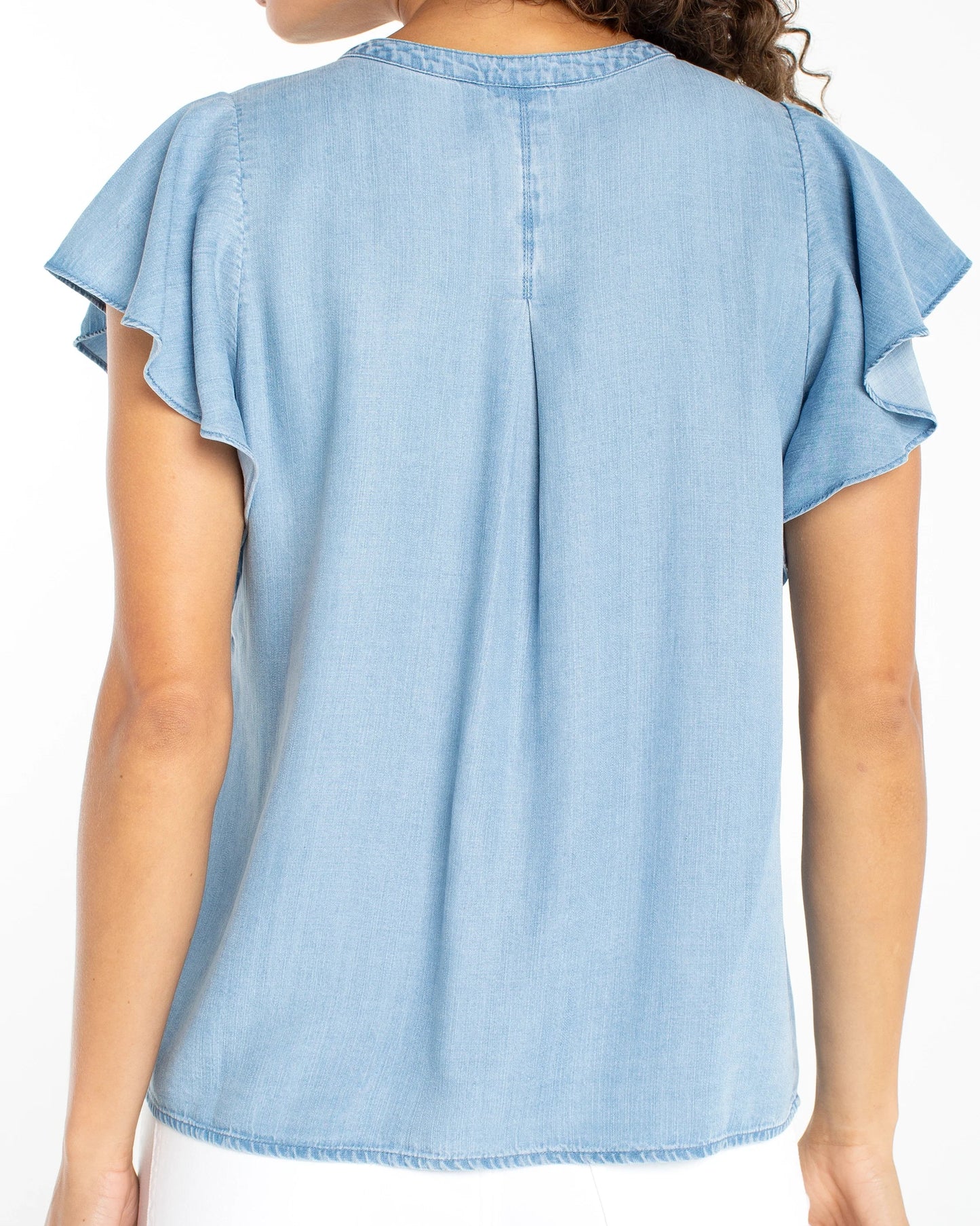 Liverpool Flutter Sleeve Blouse | Malibu Light