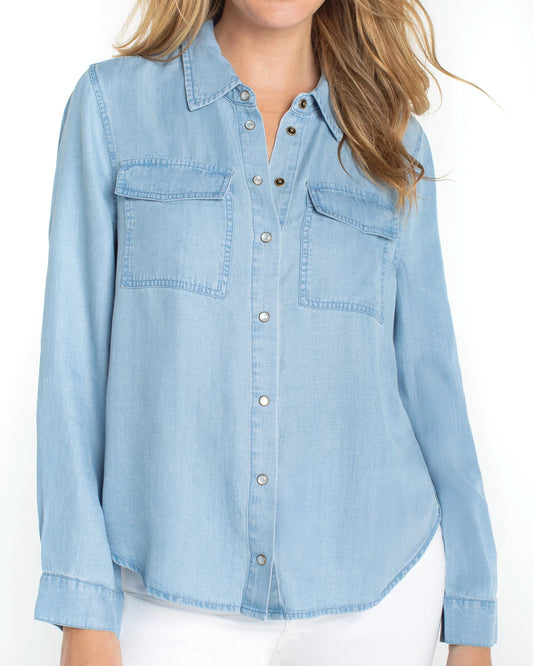 Liverpool Denim Button Down Shirt | Malibu Light