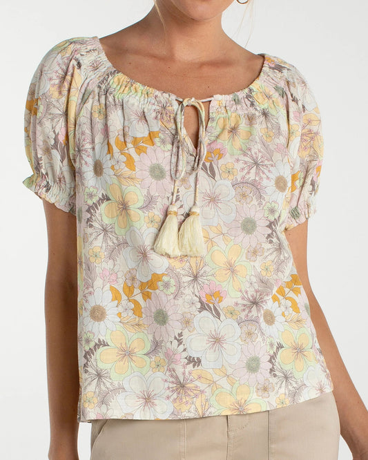 Liverpool Woven Top w/ Front Tie | Pristine Multi