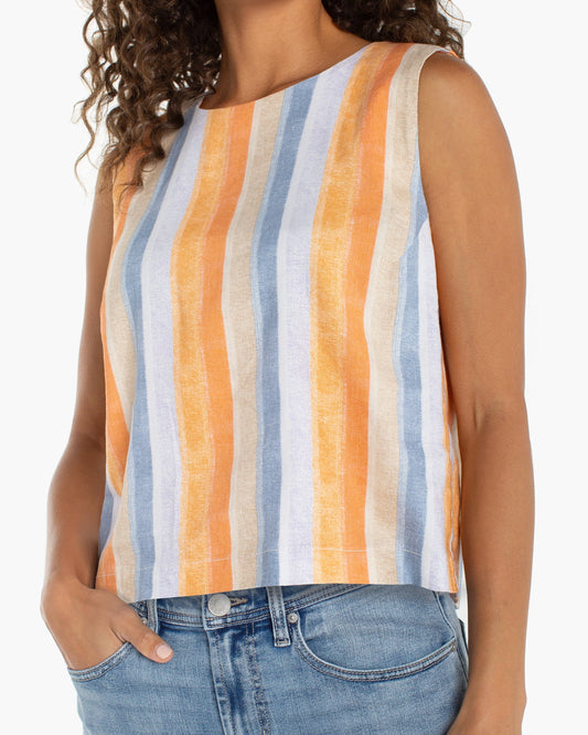 Liverpool Sleeveless Stripe Top