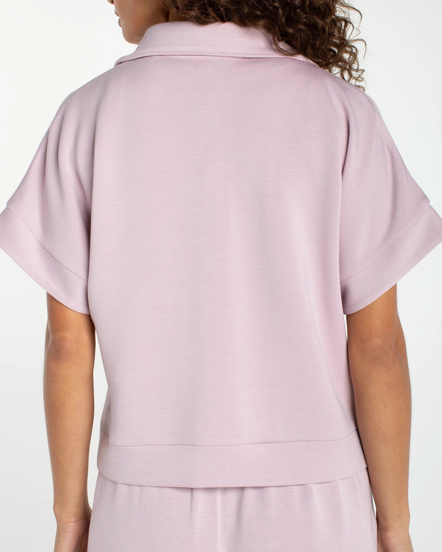 Liverpool Half Zip Popover Top | Lilac Shadow