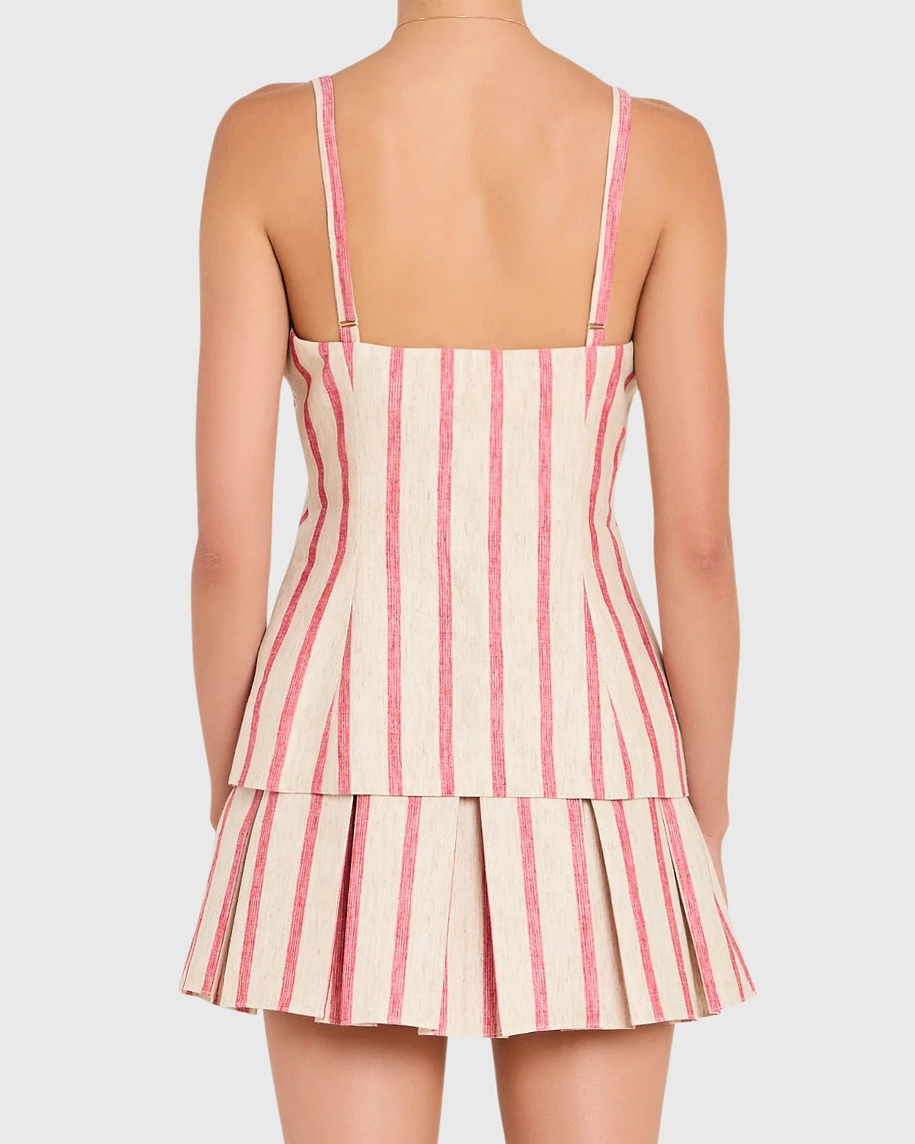 Amanda Uprichard Wesley Skort Romper | Red Stripe