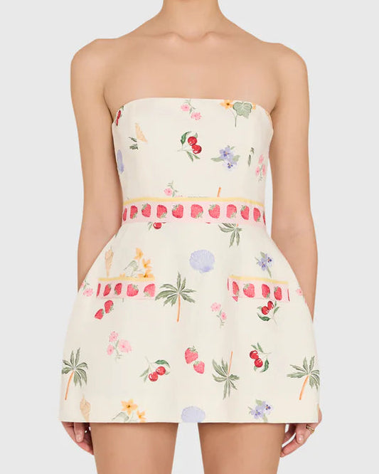 Amanda Uprichard Strapless Bethany Romper | Boardwalk