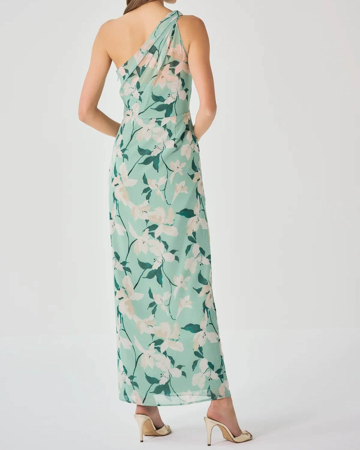 Hutch Siona Dress | Green/Ivory Watercolor Vining Daffodils