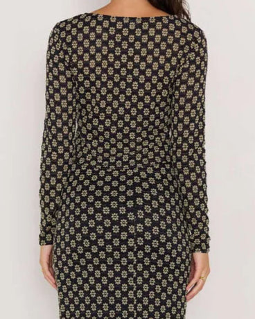 Mink Pink Luca Stretch Lace Top | Black/Cream