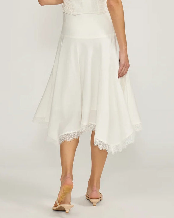 Lucy Paris Tilly Asymmetrical Skirt | White