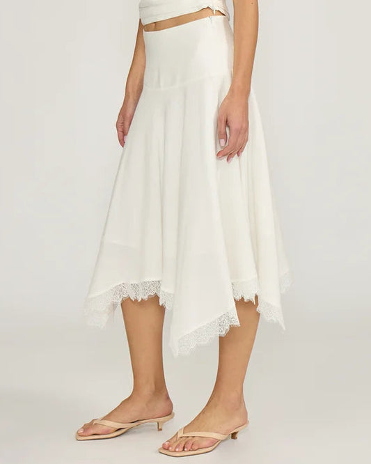 Lucy Paris Tilly Asymmetrical Skirt | White