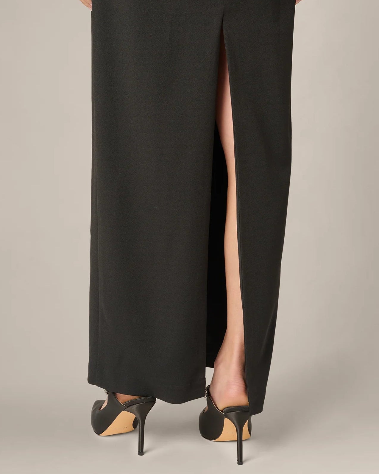 Aidan Mattox Strapless Beaded Flower Gown | Black
