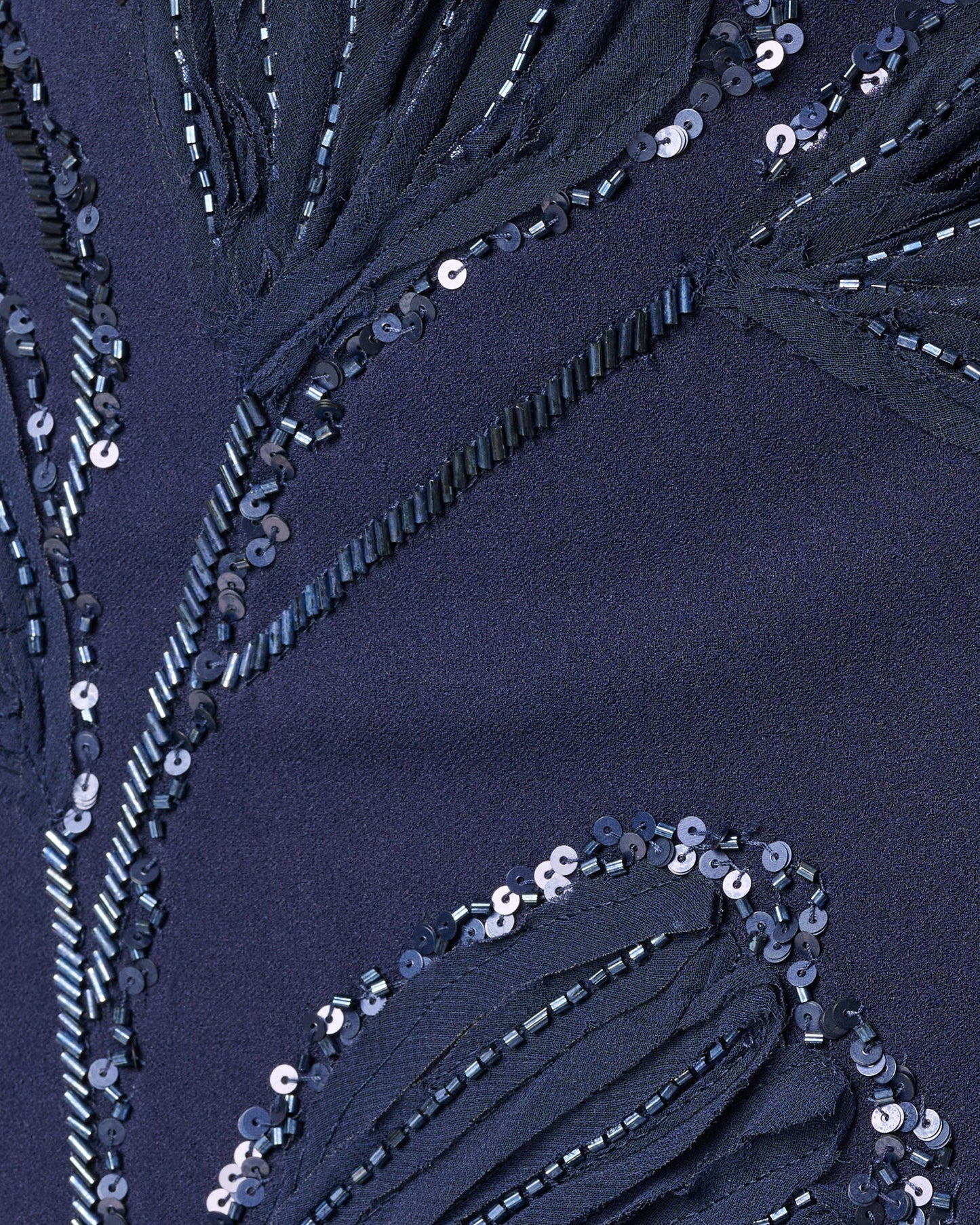 Aidan Mattox Strapless Floral Beaded Soutache Column Gown | Dark Navy