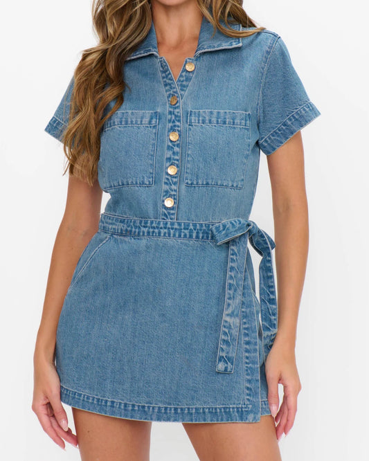 Show Me Your Mumu Stateside Romper | Hazy Blue