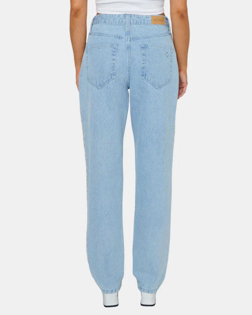 Show Me Your Mumu Icon Jeans | Indigo w/ Rhinestone Trim