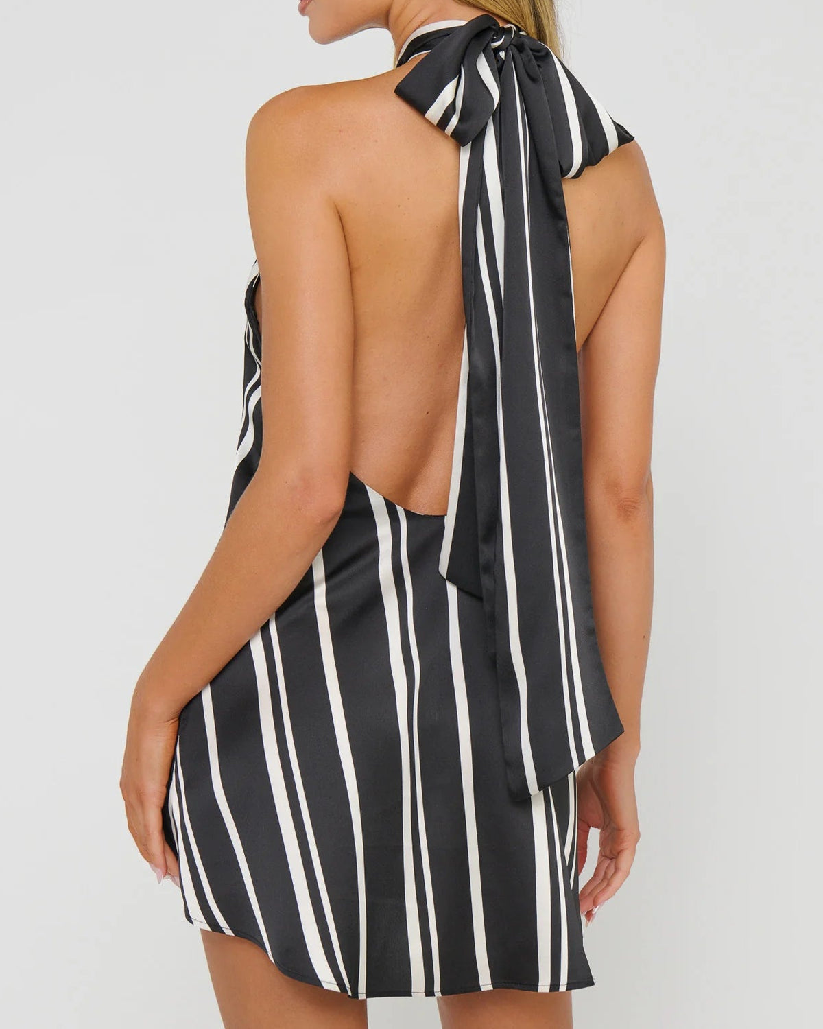 Show Me Your Mumu Twist Mini Dress | Onyx Stripe
