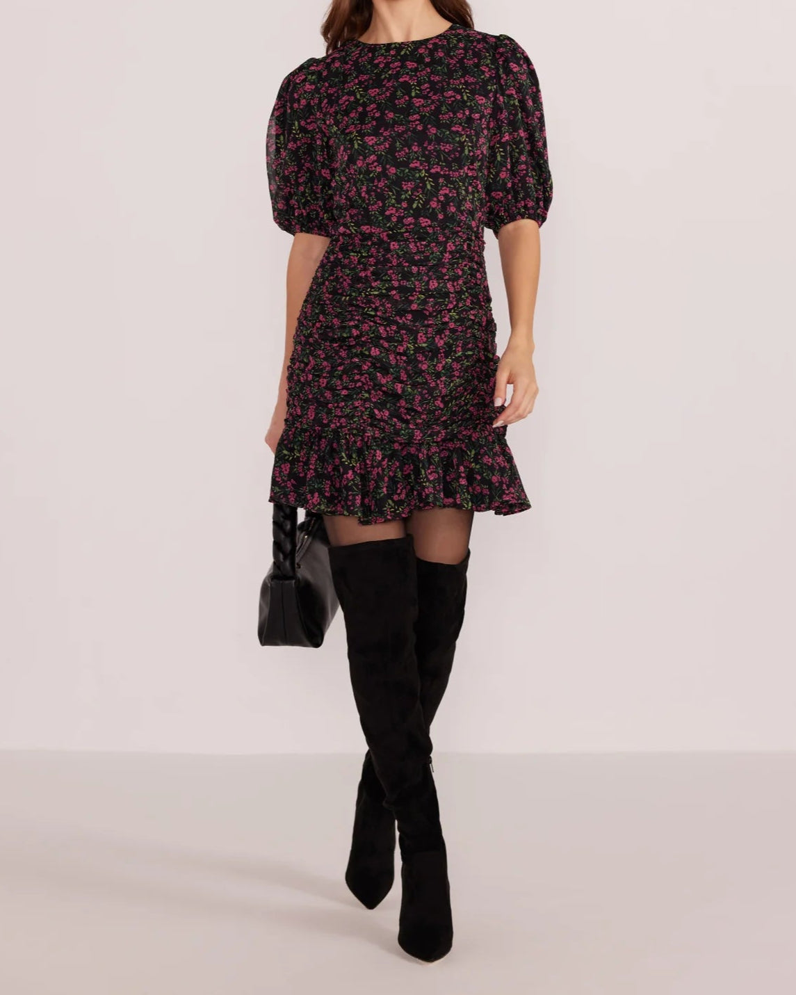 Mink Pink Faye Puff Sleeve Mini Dress