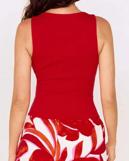 Mink Pink Noa Twist Detail Top | Red