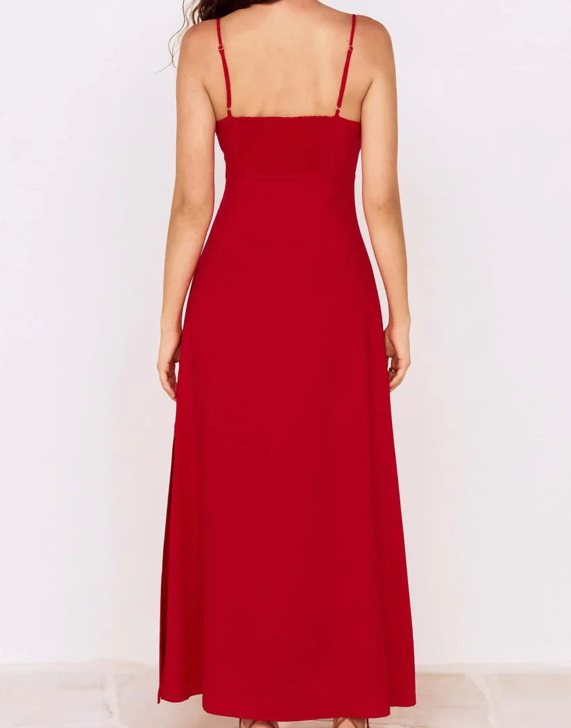 Mink Pink Rhodes Twist Front Maxi Dress | Red