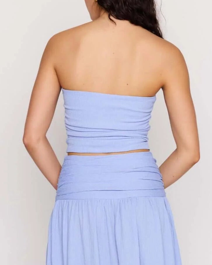 Mink Pink Luna Strapless Top | Powder Blue